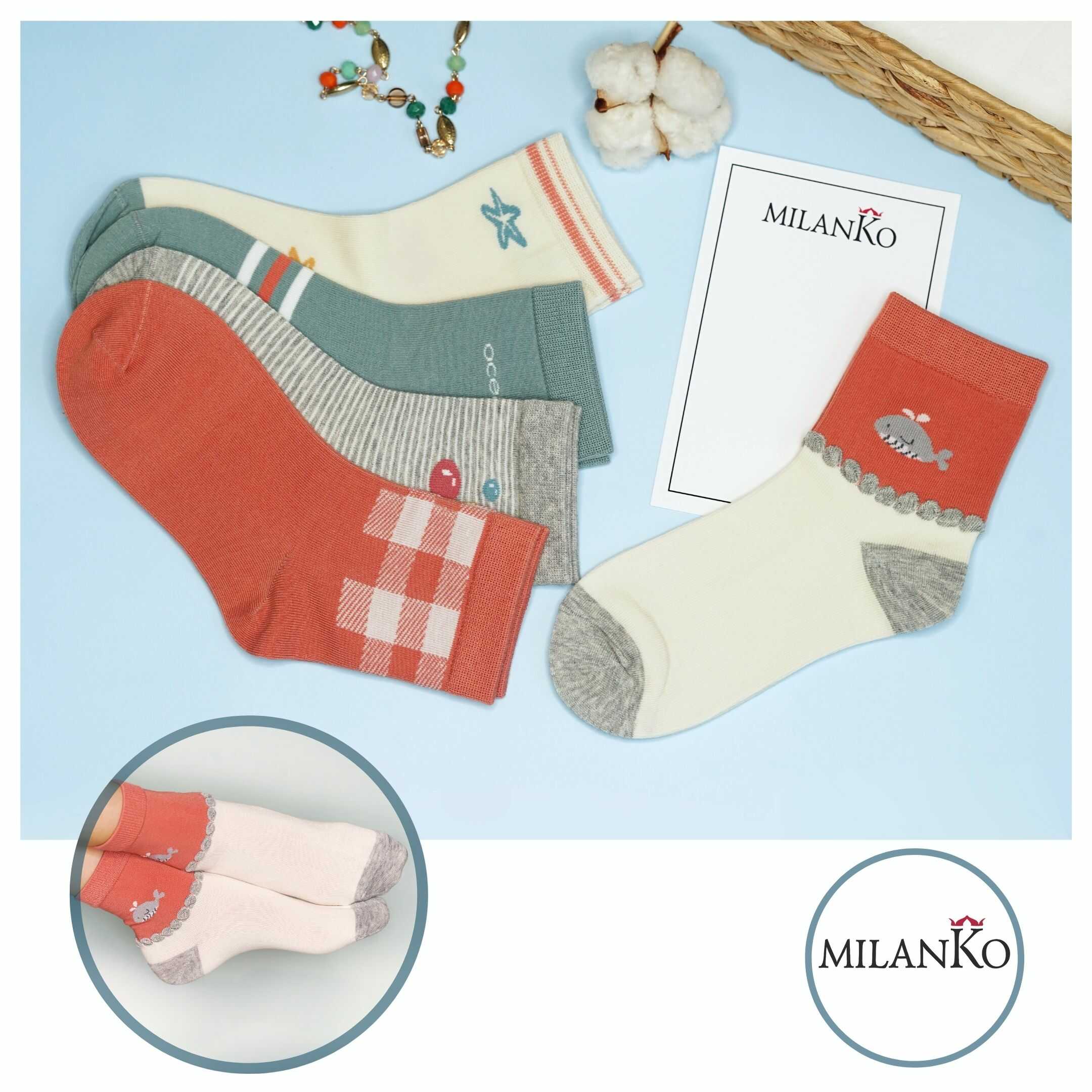 Детские хлопковые носки  (Узор 14) MilanKo D-222