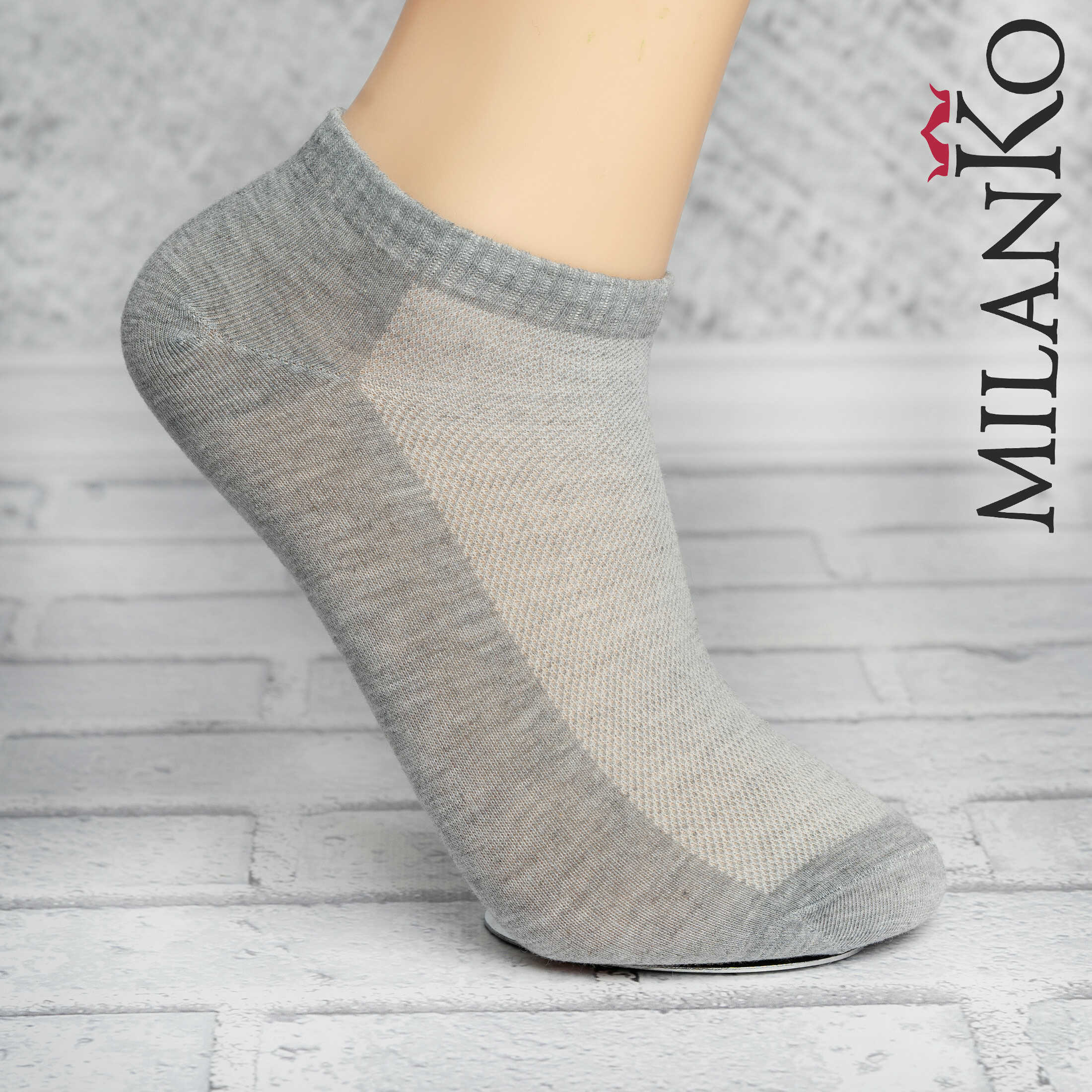 MILANKO   ,Мужские укороченные  носки в сетку MilanKo S-620