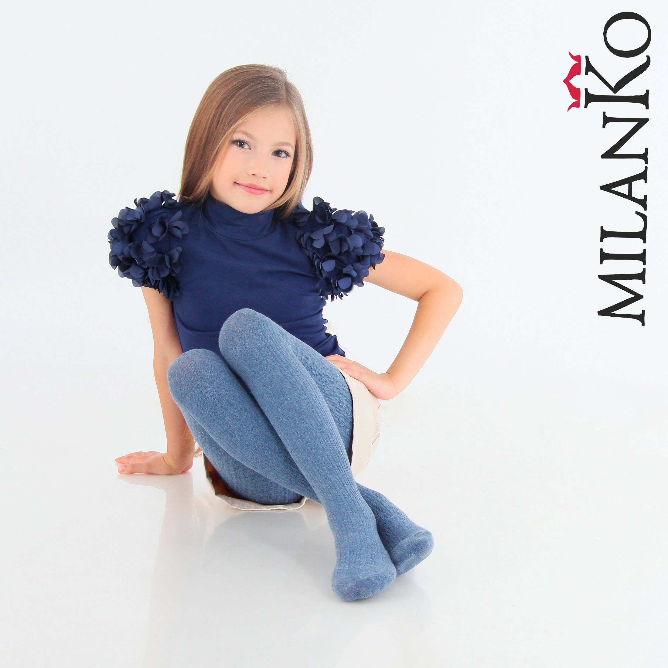 MILANKO     Подростковые колготки из натурального хлопка "колосок" MilanKo IN-006